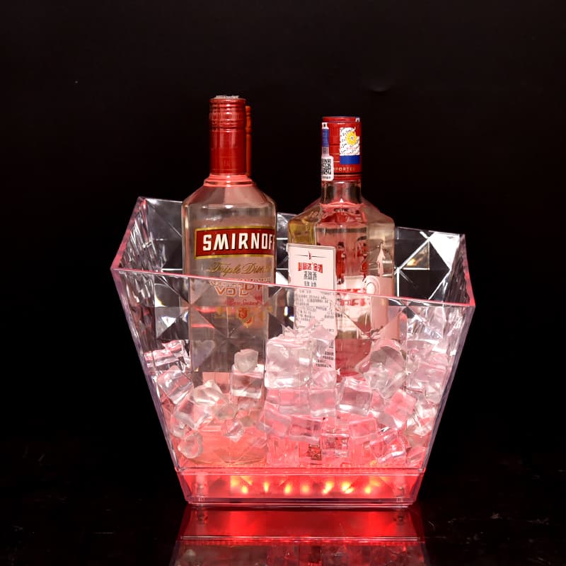 CF-358BF clear illuminated ice bucket with green light