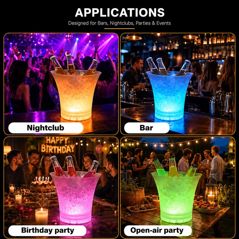 CF-328BF LED ice bucket applications for nightclub bar birthday party and open air party